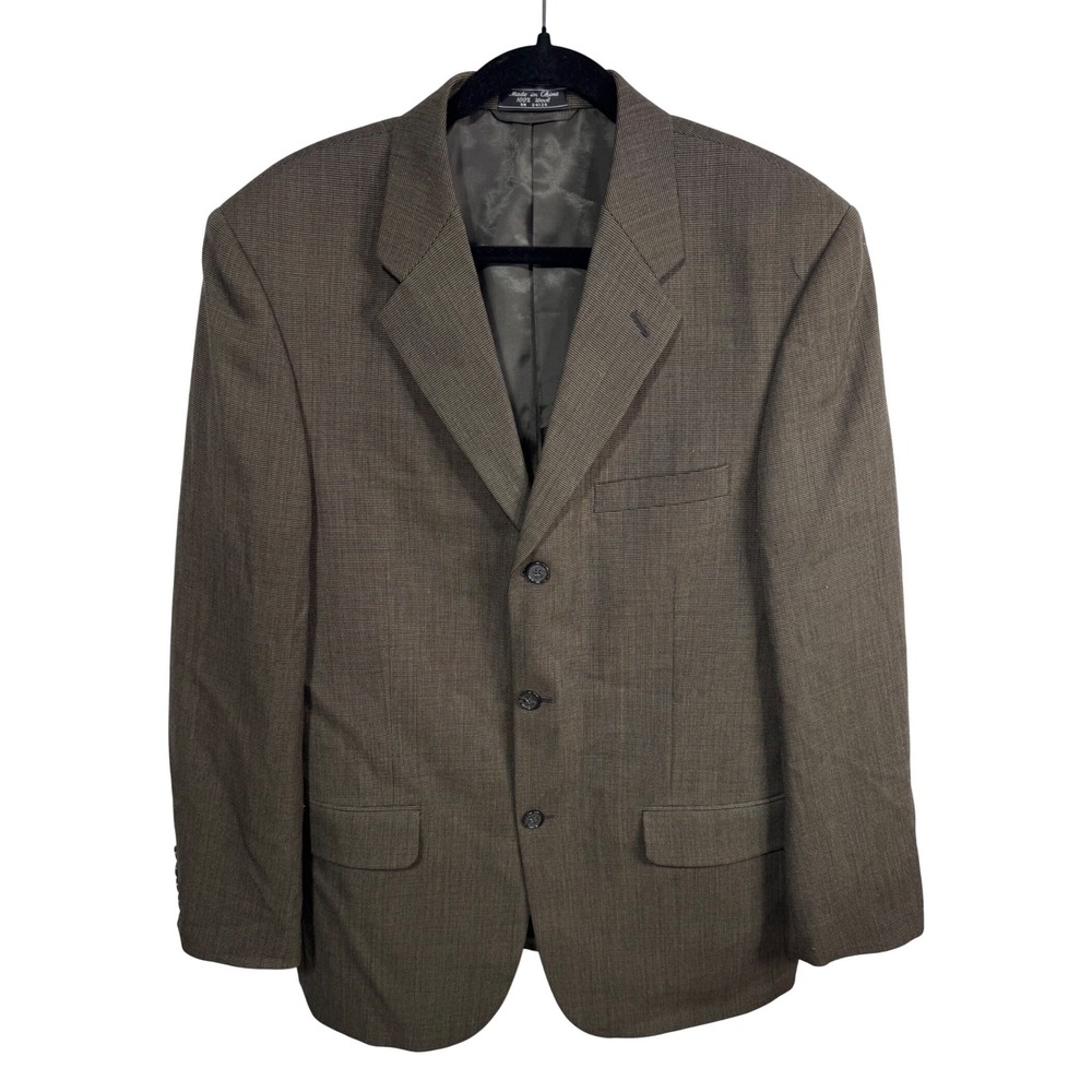 Jeffrey Banks 100% Wool Couture Blazer Sport Coat Classic Brown Men's 40R